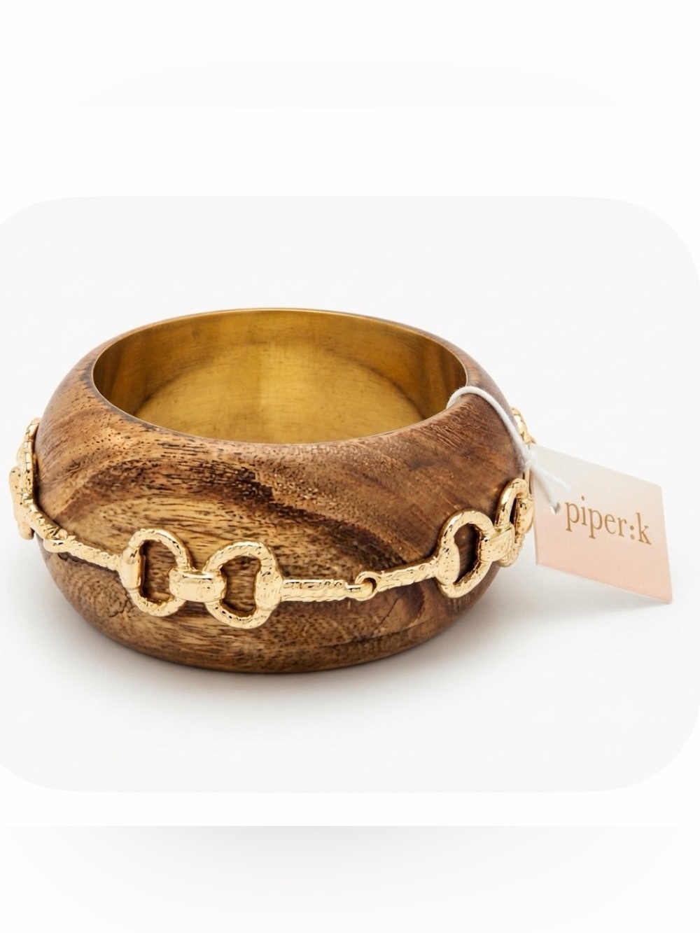 NWT ⚜️🤎⚜️ Piper K Handmade in India Horsebit Bangle Statement Bracelet
